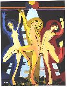 Ernst Ludwig Kirchner Colourfull dance oil painting on canvas